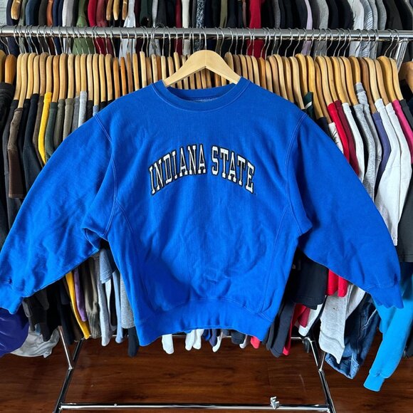 Steve & Barry's Other - Vintage 90s Blue Steve & Barry's Indiana State University Crewneck Jumper